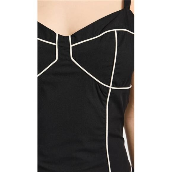 Caroline Constas Orella Midi Dress Black Off White Corset Sweetheart Balletcore - Picture 6 of 6